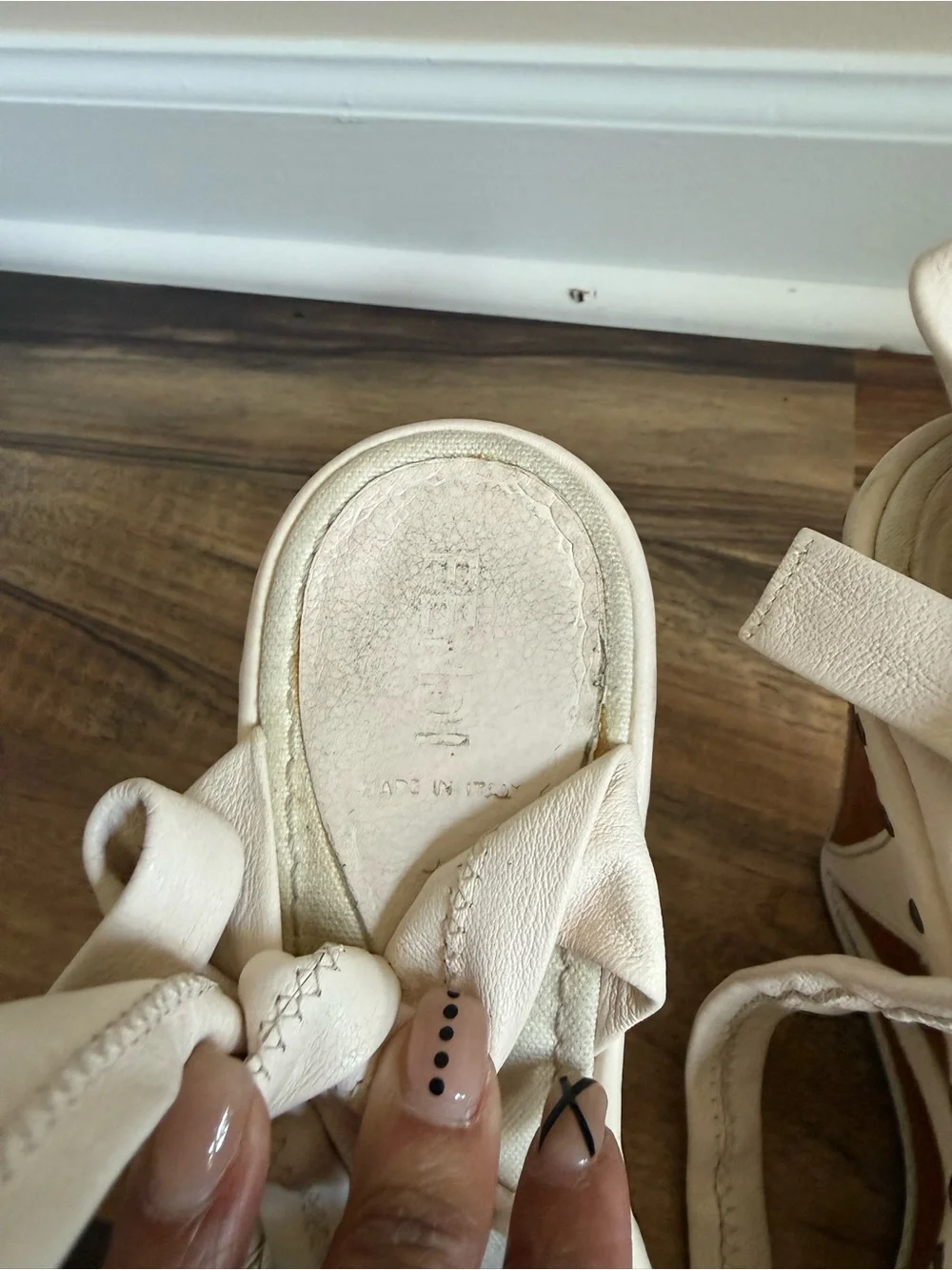 Fendi Cream Ankle-Tie Espadrille Sandals